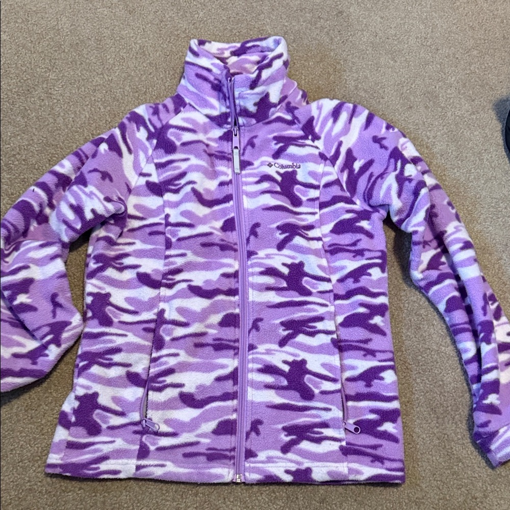 Columbia Kids Purple Camo Fleece Jacket